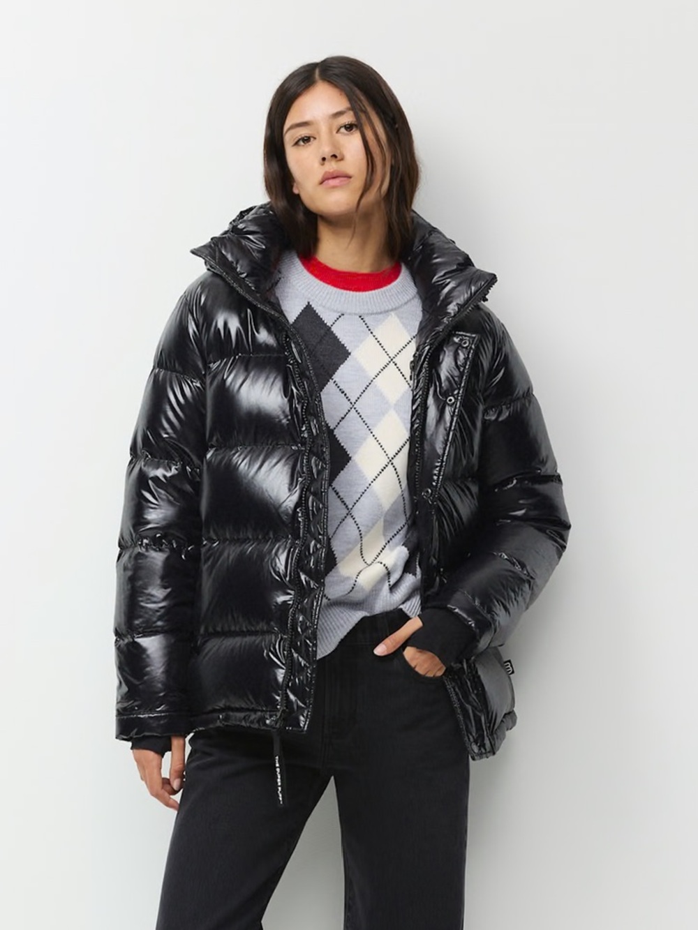 ARITZIA TNA Super Puff - Hi Gloss - Black, Size XS